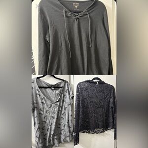 Three Edgy 1X Tops